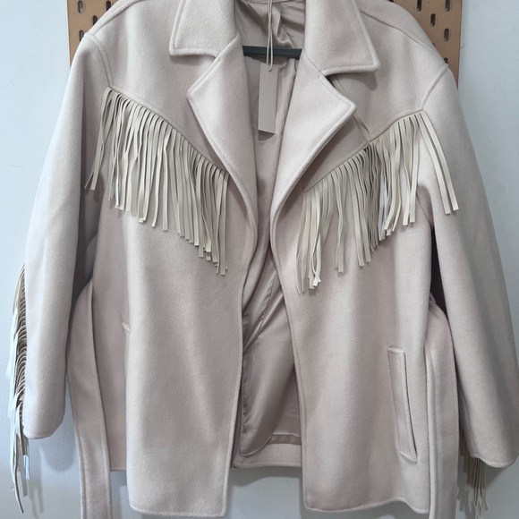 Blank NYC Cream Fringe Pea Coat - Picture 1 of 11